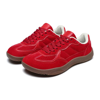 Suede Retro Sneakers – Lightweight Low Top Casual Walking Shoes